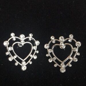 Rhinestone heart earrings